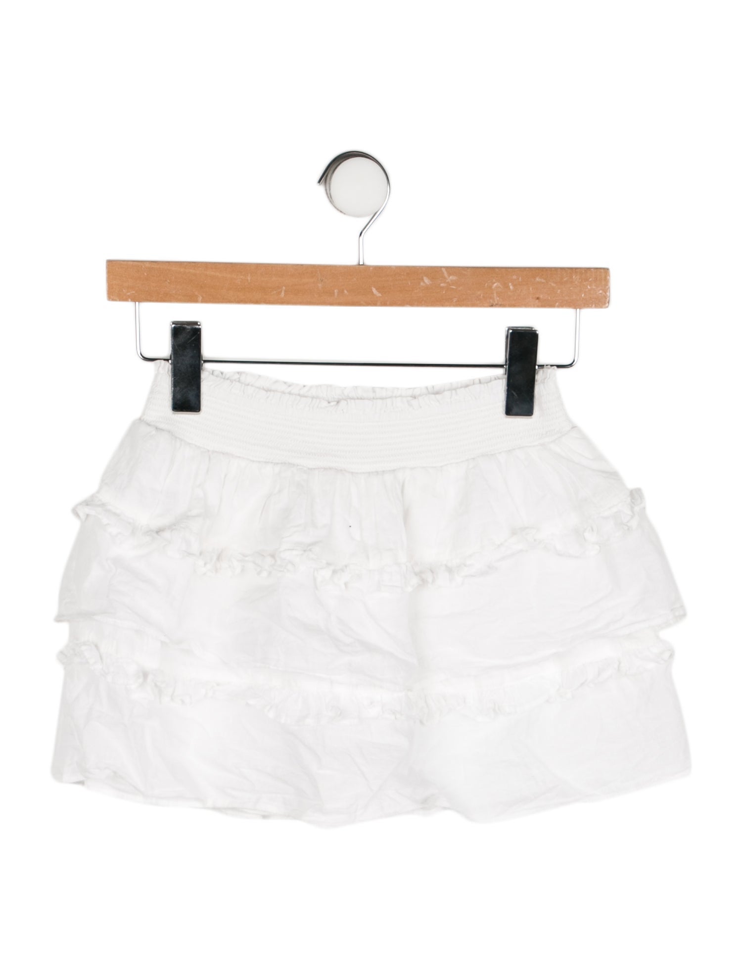 LoveShackFancy Girls' Solid Ruffled Skirt